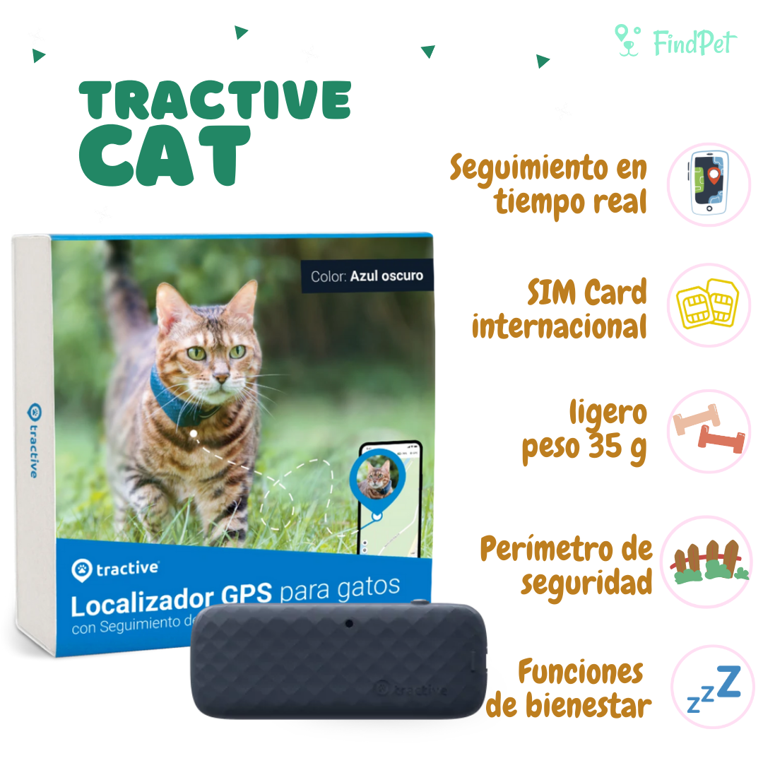 GPS para gatos - GPS Tractive - Rastreo en tiempo real - Cobertura